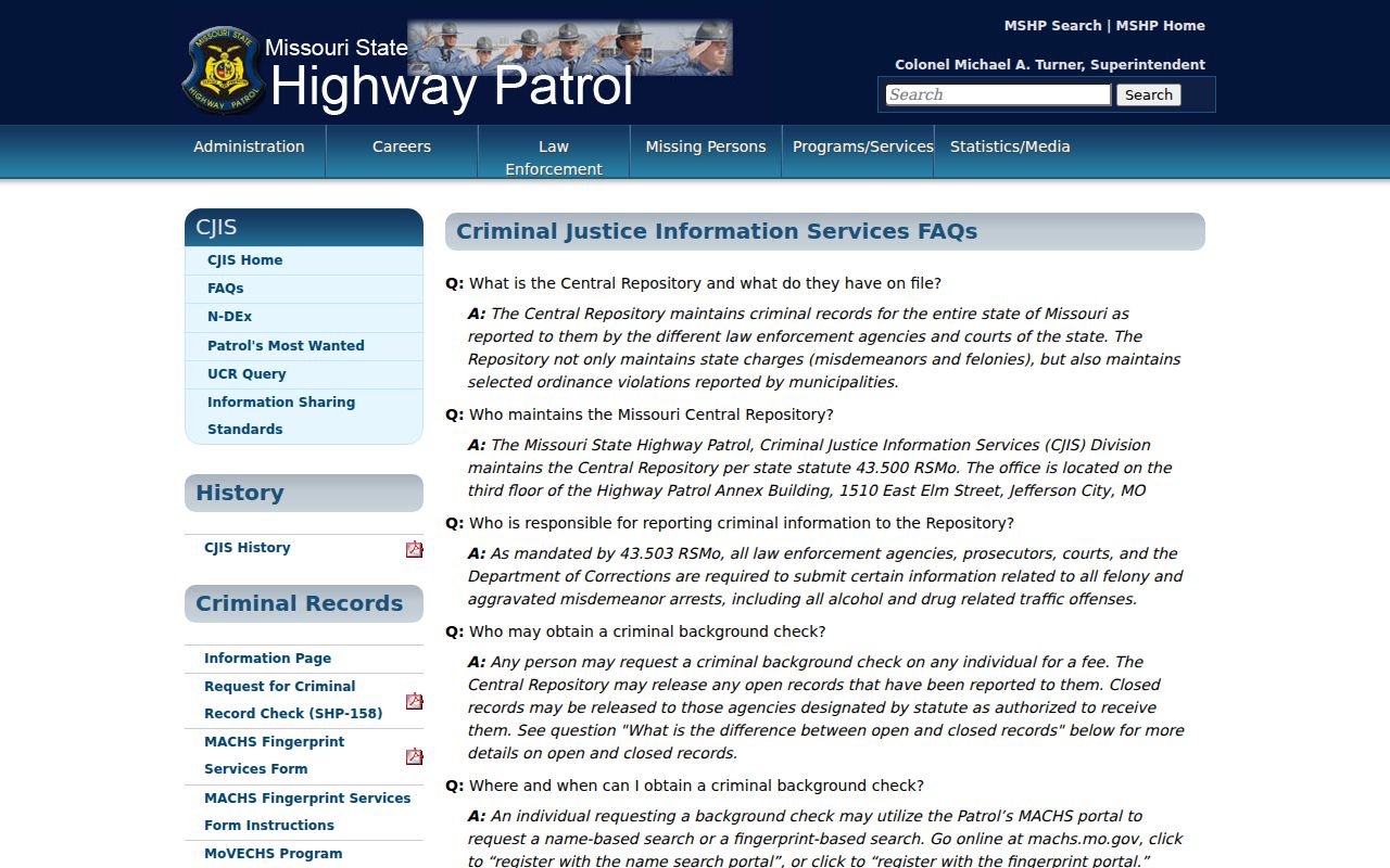 Missouri official outstanding warrant guidance