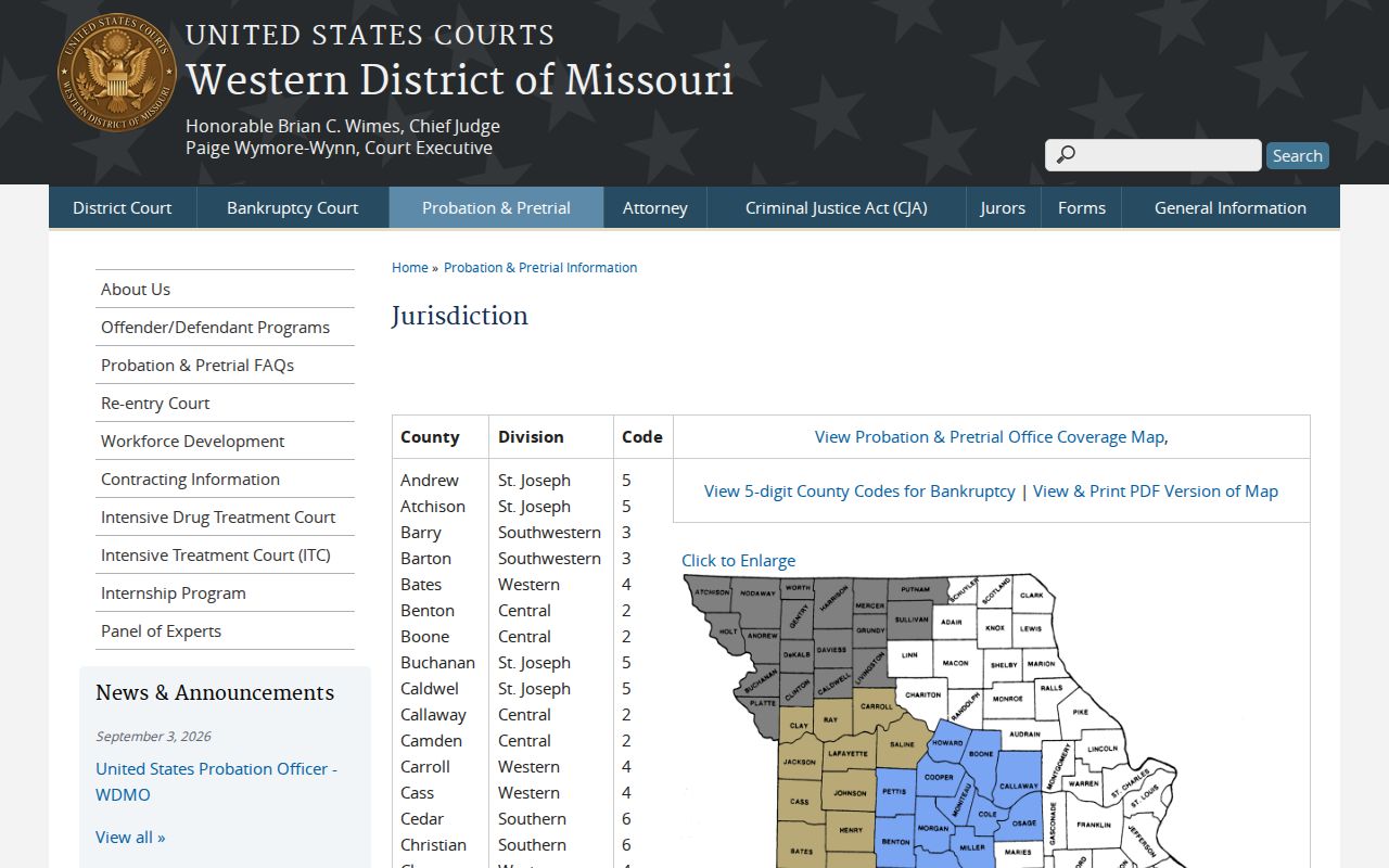 Western District of Missouri jurisdiction information