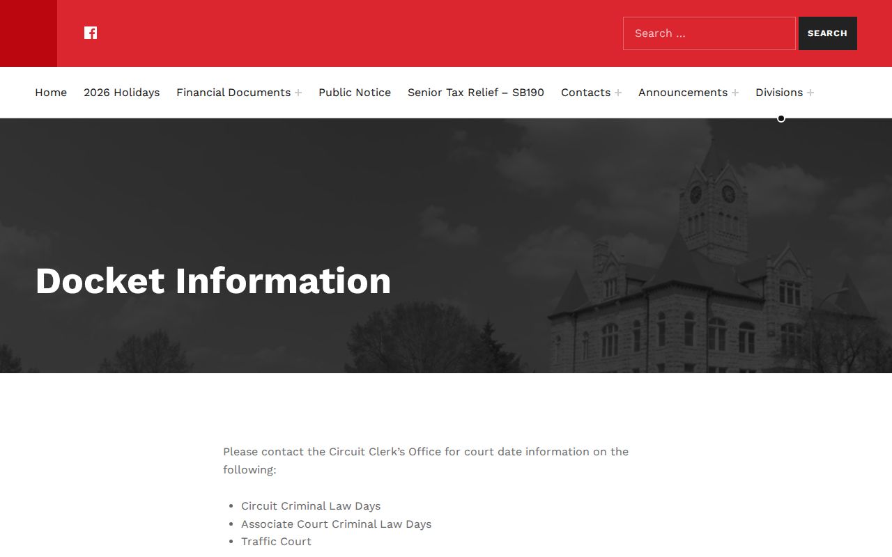 Vernon County official docket information